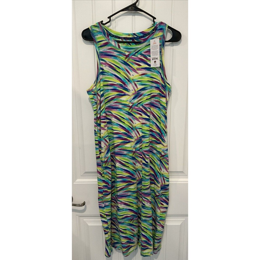 NWT Lug Hopscotch Sleeveless Maxi Dress w/ Pockets Brushstrokes Multi Small